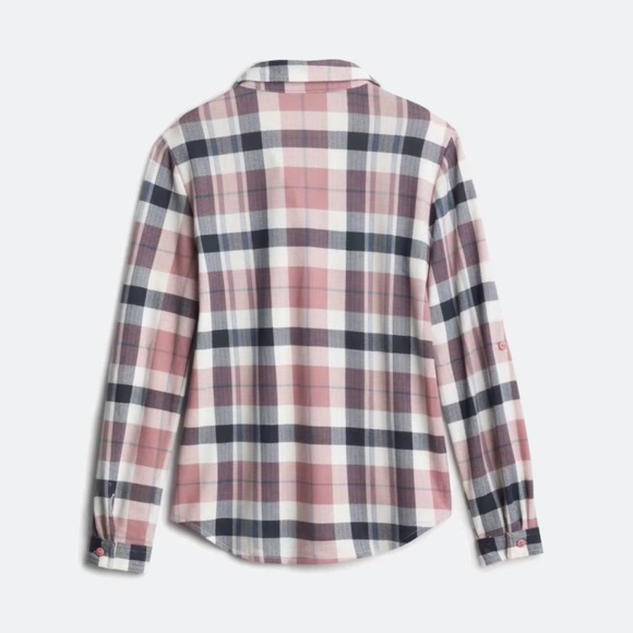 Passport Pink and White Plaid Kids Button-Down Shirt - Picture 2 of 5